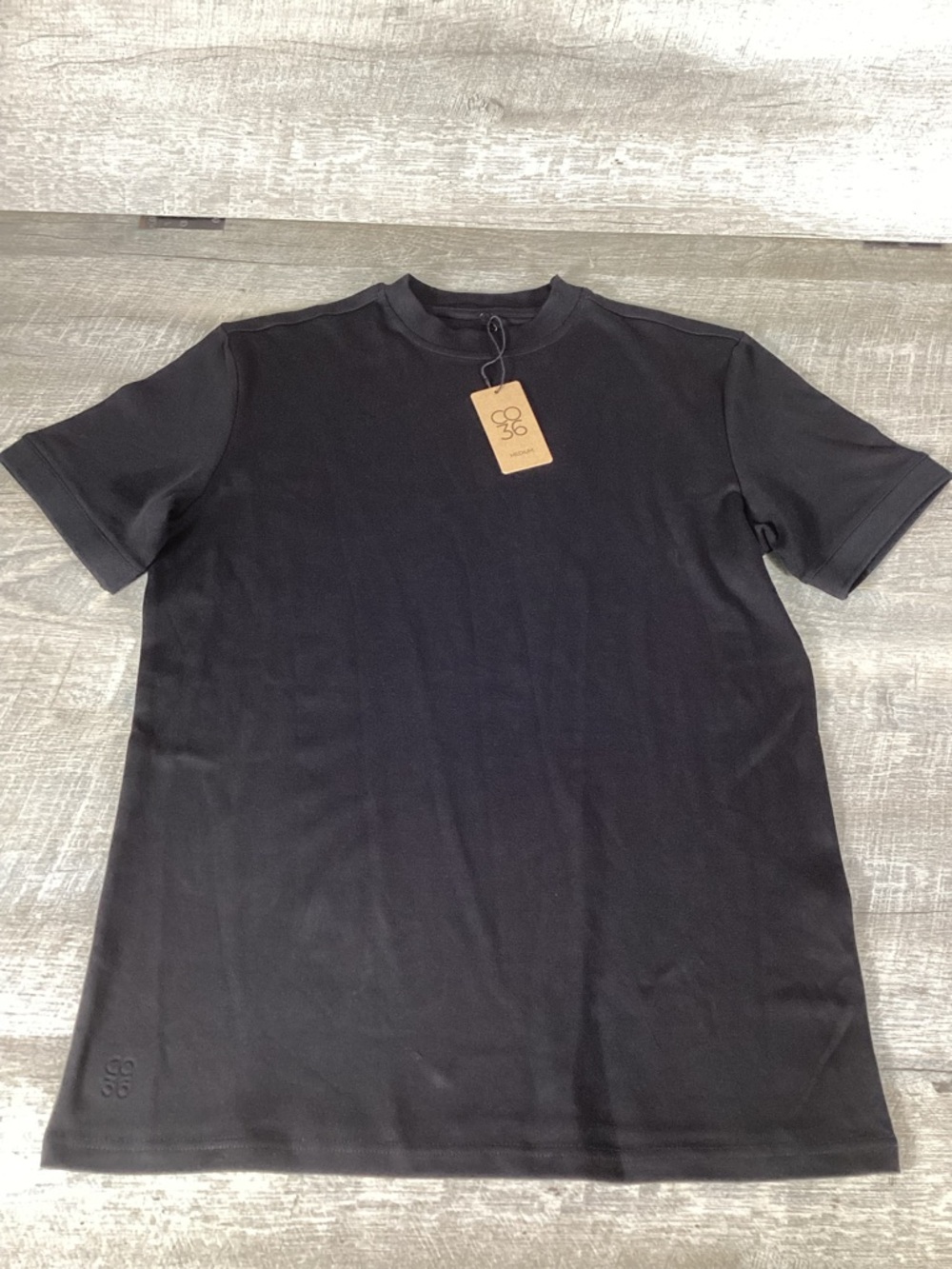 CO36 Black T Shirt Mens Medium Basic Tee Stretch Casual Minimalist NWT